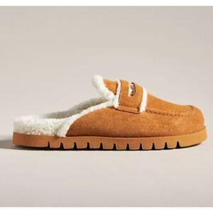 Maeve Anthropologie Faux Shearling Loafer Mules Size 8.5